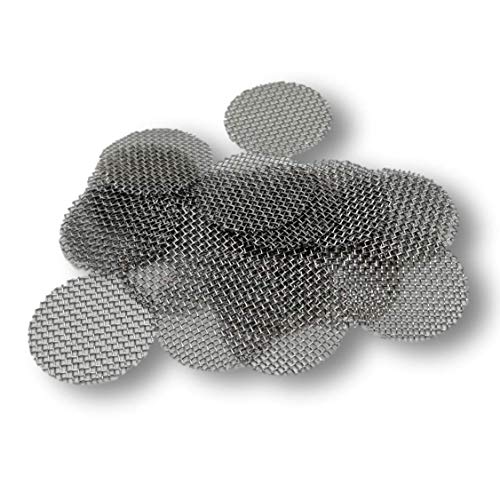 EKNA Pfeifensieb 15mm - Einlegesiebe grob - Pfeife Metall Sieb - Stahlsiebe Pfeife - Vaporizer Sieb 15mm - Siebchen grob (25 Stk.) von EKNA