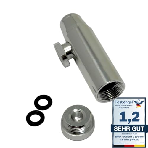 EKNA Schnupftabak Dosierer - Snuffer Bottle - Snuff Board - Versch. Varianten - Dosier Fläschchen (V1 - silber) von EKNA