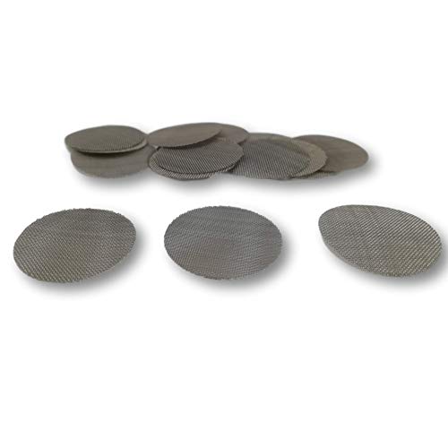 EKNA Universal Einlegesiebe aus Edelstahl - 100 Stück fein - 10mm Pfeifensiebe für Pfeifen und Bongs - Einlegesiebe aus Stahl (100, 10mm fein) von EKNA