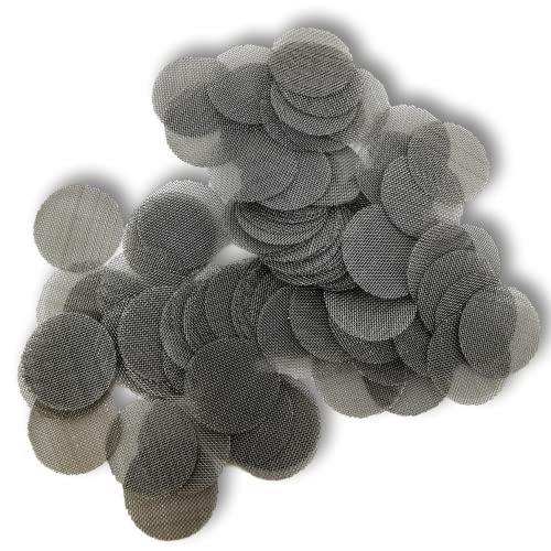 EKNA Universal Einlegesiebe aus Edelstahl - 200 Stück - 10mm Pfeifensiebe für Pfeifen und Bongs - Einlegesiebe aus Stahl (200, 10mm) von EKNA