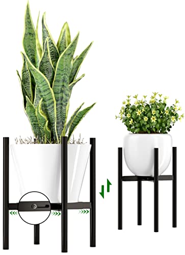 EKNITEY Verstellbarer Blumentopfständer: Indoor Outdoor Moderner Blumenhalter Metall Pflanzenregal Organizer Pflanzkasten Ständer für Garten Terrasse Ecke Badezimmer Wohnzimmer Balkon Home Office von EKNITEY