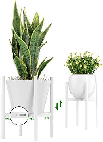 EKNITEY Verstellbarer Blumentopfständer: Indoor Outdoor Moderner Blumenhalter Metall Pflanzenregal Organizer Pflanzkasten Ständer für Garten Terrasse Ecke Badezimmer Wohnzimmer Balkon Home Office von EKNITEY