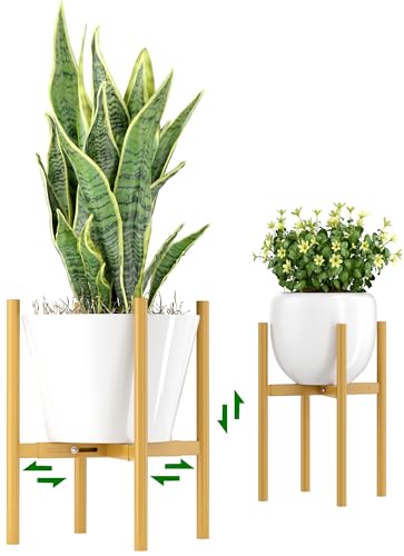 EKNITEY Verstellbarer Blumentopfständer: Indoor Outdoor Moderner Blumenhalter Metall Pflanzenregal Organizer Pflanzkasten Ständer für Garten Terrasse Ecke Badezimmer Wohnzimmer Balkon Home Office von EKNITEY