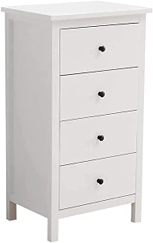 Nachttisch Beistelltisch mit 4 Schubladen für Schlafzimmer und Wohnzimmer Schublade Aufbewahrungsschrank Schrank 21,6 x 15,7 x 39 Zoll (Farbe: elfenbein) (weiß) von EKNKLO