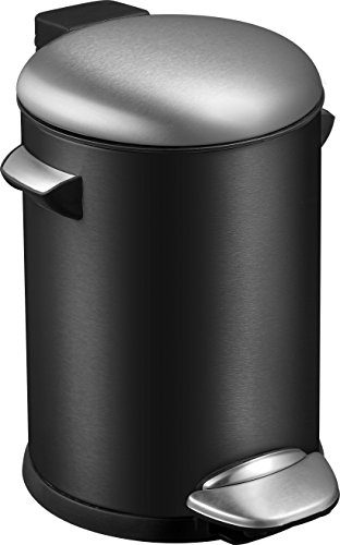 EKO Belle Deluxe Tritt-Mülleimer 3 L, Metall, schwarz, 23.4 x 20 x 26 cm von EKO