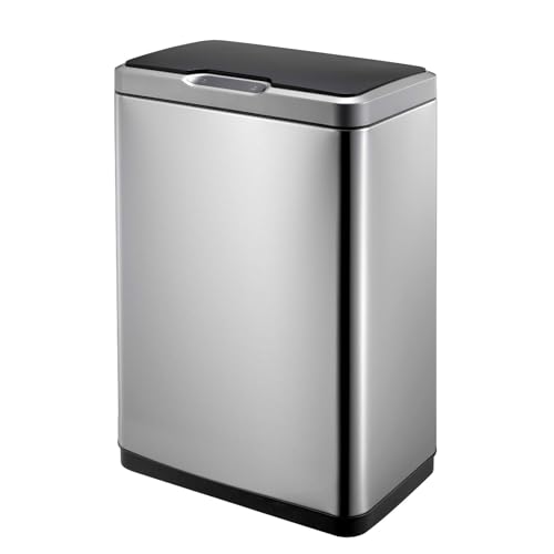 EKO Mirage Sensor-Mülleimer 45 L, Edelstahl-Abfalleimer für die Küche mit Bewegungssensor, Soft-Close-automatischer Deckel, fingerabdruckfrei, herausnehmbarem Inneneimer und Abfallbeutelfixierung EKO Mirage Sensor-Mülleimer 45 L, Edelstahl-Abfalleimer für die Küche mit Bewegungssensor, Soft-Close-automatischer Deckel, fingerabdruckfrei, herausnehmbarem Inneneimer und Abfallbeutelfixierung von EKO