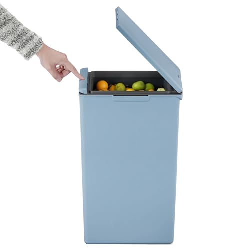 EKO Morandi Touch Recycling-Mülleimer, Titanblau, 30 Liter von EKO