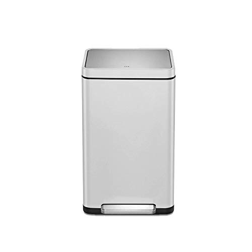 EKO - X Cube Treteimer - Großer Mülleimer & Recycling-Mülleimer, perfekt für Zuhause & Arbeitsplätze, Edelstahl, 20 + 20 Liter von EKO