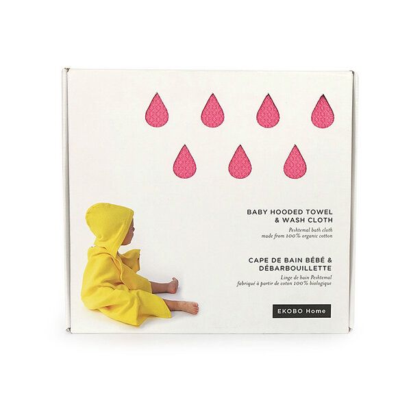 EKOBO Kapuzentuch & Waschlappen Flamingo im Set von EKOBO