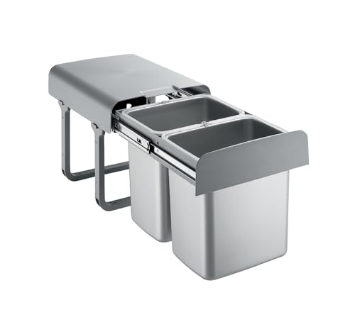 EKOTECH Einbau Abfallsammler 2x16 Liter grau ab 40er Schrankbreite Mülleimer von EKOTECH