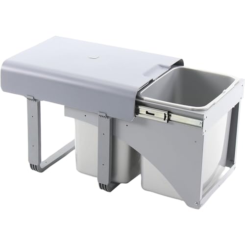 EKOTECH Einbau-Abfallsammler Ekko Front 40 1 x 16/2 x 8 Liter Kunststoff Grau von EKOTECH