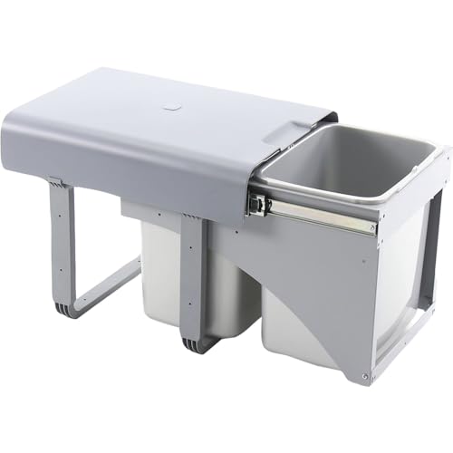 EKOTECH Einbau-Abfallsammler Ekko Front 40 2 x 16 Liter Kunststoff Grau von EKOTECH