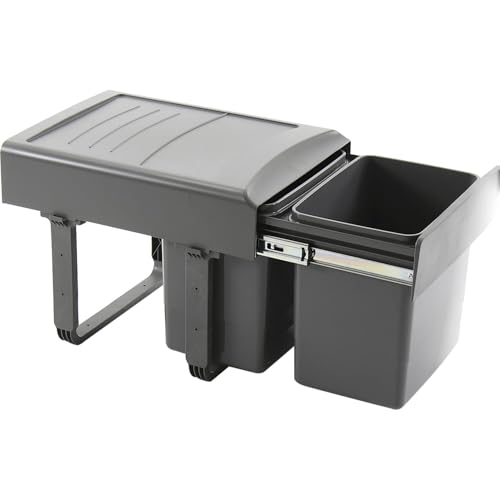 EKOTECH Einbau-Abfallsammler Mega 40 2 x 15 Liter Kunststoff Grau EKOTECH Einbau-Abfallsammler Mega 40 2 x 15 Liter Kunststoff Grau von EKOTECH