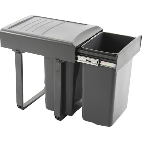 EKOTECH Einbau-Abfallsammler Mega 40 2 x 20 Liter Kunststoff Grau EKOTECH Einbau-Abfallsammler Mega 40 2 x 20 Liter Kunststoff Grau von EKOTECH