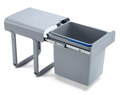 Sagemüller & Rohrer Abfallsammler 15 Liter mit Vollauszug/ab 40 cm Schrankbreite/Abfalleimer von EKOTECH