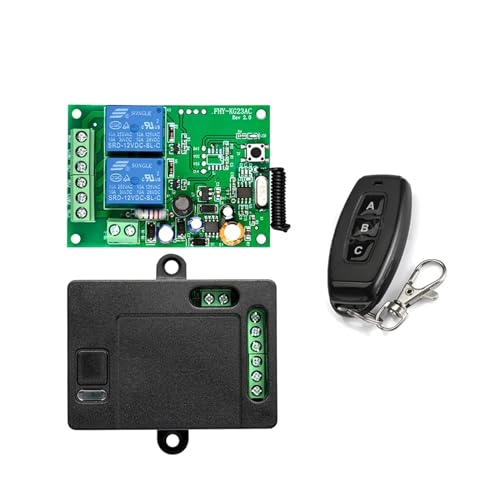 433 Mhz Drahtlose Fernbedienung AC220V 2CH Universal Rf Relais Empfänger Und Sender for Garage Tür Und Tor Motor Steuerung Komfortable Türöffnung(1RC 1T) von EKOUQIN