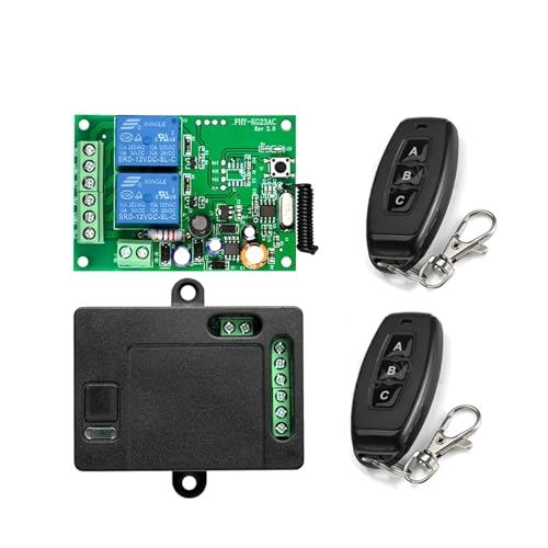 433 Mhz Drahtlose Fernbedienung AC220V 2CH Universal Rf Relais Empfänger Und Sender for Garage Tür Und Tor Motor Steuerung Komfortable Türöffnung(1RC 2T) von EKOUQIN