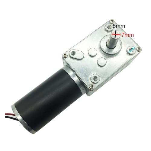 A58SW31ZY 7–470 U/min DC 24 V Schneckengetriebemotor 1,6–70 kg.cm hohes Drehmoment D-Welle 12 V Motor rotierende Tischtür selbstsperrend Komfortable Türöffnung(24v 260rpm,Package A) von EKOUQIN
