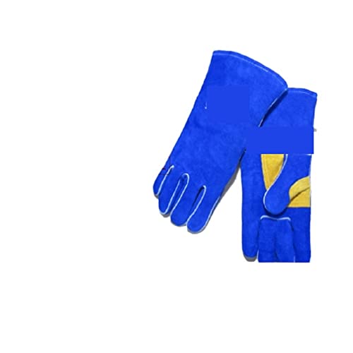 Blaupalmenschutzschweißhandschuhe tragen resistente, schnittresistente Feuerwehrisolierung Schweißschweißhandschuhe Hitzebeständig und flammhemmend(Medium) von EKOUQIN