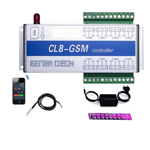 CL8-GSM-NC Drahtloses SMS-Alarmsystem, Temperaturüberwachung, GSM-Alarm + Sensor mit Stromausfallalarm Komfortable Türöffnung(Kit2) von EKOUQIN