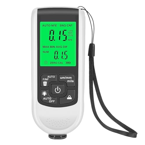 Dickenmessgerät for Autofolien, automatisches Dickenmessgerät, 0–2000 µm Fe NFE-Beschichtungsmessgerät, Autolackdickenmessgerät Weit verbreitet(White) von EKOUQIN