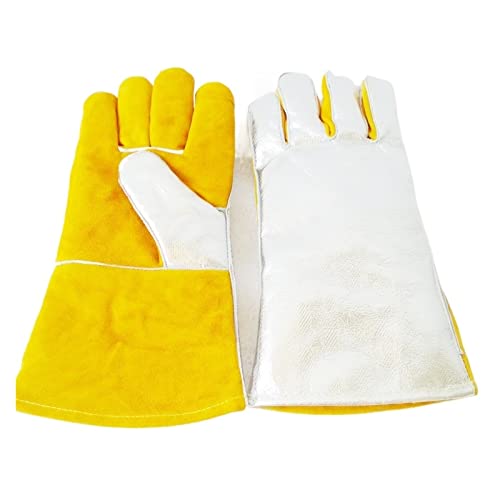Foil- und Lederschweißhandschuhe Gartenarbeitshandschuh 3 5 cm, Schweißhandschuhe weiche empfindliche Handschuhe Hitzebeständig und flammhemmend Foil- und Lederschweißhandschuhe Gartenarbeitshandschuh 3 5 cm, Schweißhandschuhe weiche empfindliche Handschuhe Hitzebeständig und flammhemmend von EKOUQIN