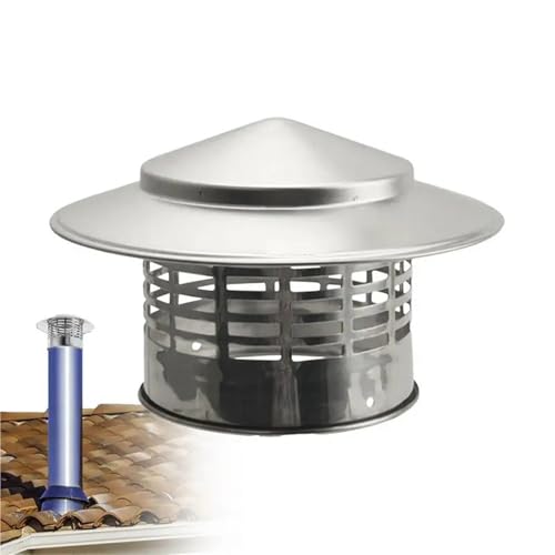 Kaminkappen aus Edelstahl for Kamindächer, Heimbedarf for regen- und vogelsichere Dächer, passend for alle Größen und Formen Effektive Zirkulation(110mm) von EKOUQIN