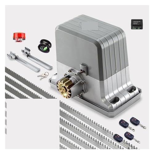Komplettset 1800 kg Rollschiebetoröffner Schwimmender Türschließer mit 7/8 m Gestellen Fotozellen Licht Wi-Fi Torsteuerung optional Komfortable Türöffnung(8M kit 3) von EKOUQIN