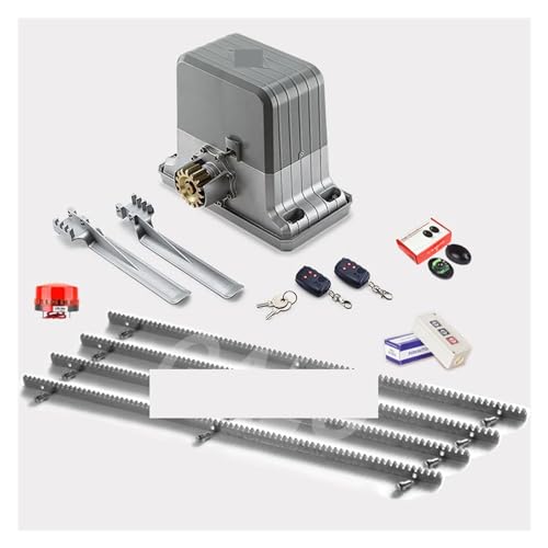 Komplettset 1800 kg Rollschiebetoröffner Schwimmender Türschließer mit 7/8 m Gestellen Fotozellen Licht Wi-Fi Torsteuerung optional Komfortable Türöffnung(8M kit 7) von EKOUQIN