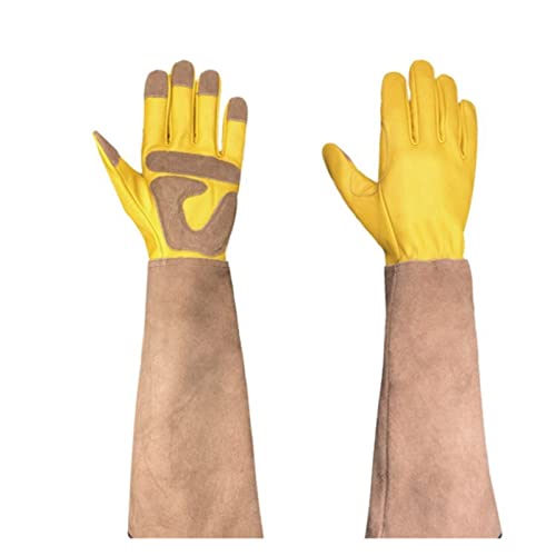 Ledergartenhandschuhe, Schweißhandschuhe Schutzhandschuhe Schweißerhandschuhe Schweißhandschuhe Handschuhe Hitzebeständig und flammhemmend(L) von EKOUQIN