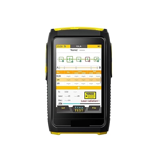OFW Mini OTDR Optic Otdr optischer Reflektor, aktiver Faser-Live-Tester 1550 nm 20 dB optisches Reflektometer, Touchscreen OPM VFL IOLA Schnell und präzise(S5L UPC without iOLA) von EKOUQIN