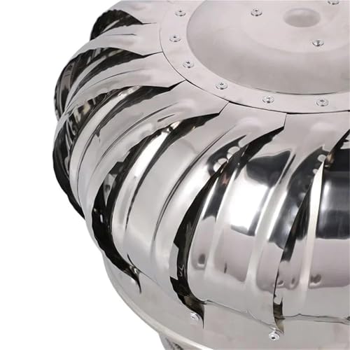 Rotierende Kaminhaube aus Edelstahl, stromlose Haube, Windball-Belüftung, Rauchabzug, regendichter Lüftungsventilator Effektive Zirkulation(200 MM) von EKOUQIN