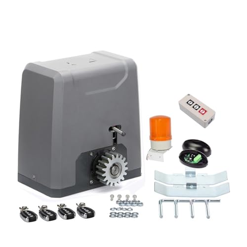 SL1500AC Automatischer Schiebetoröffnermotor for max. 1500 kg Schiebetor mit optionalen Teilen wie Fotozellen-GSM-Modul-Tastatur Komfortable Türöffnung(Kit 4) von EKOUQIN