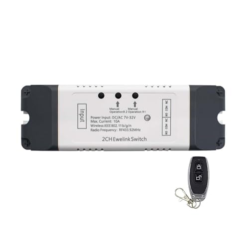 Schalter Smart Opener APP Fernbedienung for Garage Tür Tor Unterstützt Alexa Echo Google Home EWelink Steuerung + RF 433 MHz Komfortable Türöffnung(DC7-32V and Remote) von EKOUQIN
