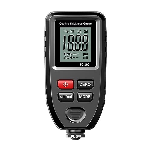 Schichtdickenmessgeräte TC100 Blaues Dickenmessgerät for Automessgeräte FE/NFE Autolacktester 0-1300μm Lackdickenmessgerät for Autos Einfach zu bedienen(Blue with battery) von EKOUQIN