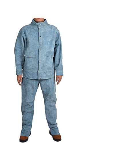Schweißanzug Jacke Hosen for Männer Hochleistungsflamme Hitzebeständige Anti -Miss -Schweißkleidung haltbar und leicht zu tragen Hitzebeständig und flammhemmend(Model D,XX-Large) von EKOUQIN