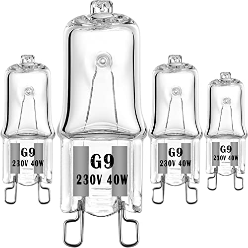 EKSAVE Backofenlampe G9 Halogenlampe 25W 230V Oven Lampe Für Backofen- und Mikrowellenanwendungen 300 Grad C Hitzebeständige Glühbirnen 4er-Pack von EKSAVE