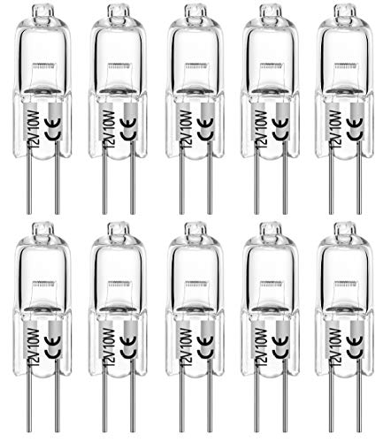 Halogenlampe G4 10W 12V T3 JC Typ 2-poliger Sockel Ersatz, für Landschaft unter Schrank, dimmbare Puck Lichtspurenbeleuchtung (10-Packungen) von EKSAVE