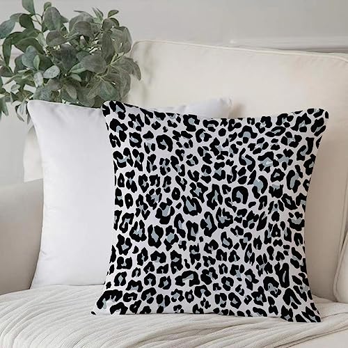 Dekorativ Kissenbezüge 50x50 cm,Textur wiederholendes Muster Snow Leopard Jaguar White Leo,Kissenbezug Weicher Polyester Kissenhülle Set Kissen Fall für Sofa Auto Schlafzimmer Zuhause Zierkissenbezüge von EKSED