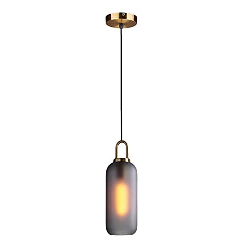 EKSED 14 * 40cm Glas-Pendelleuchte, Glas mit Messingfassung, postmoderne Hängeleuchte, Deckenleuchte (Mattgrau) von EKSED