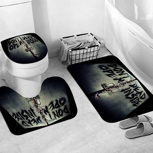 EKSED Badteppich 3 Stück Weiche saugfähige Badematten,Zombies Terrible Hands The Walking Dead Einzigartig,rutschfeste Badematte Teppiche & Toilettendeckelabdeckung Set Waschbar von EKSED