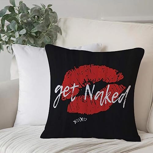 Dekorativ Kissenbezüge 50x50 cm,Holen Sie Sich nackte sexy Lippen, lustiger Kuss,Kissenbezug Weicher Polyester Kissenhülle Set Kissen Fall für Sofa Auto Schlafzimmer Zuhause Zierkissenbezüge von EKSED