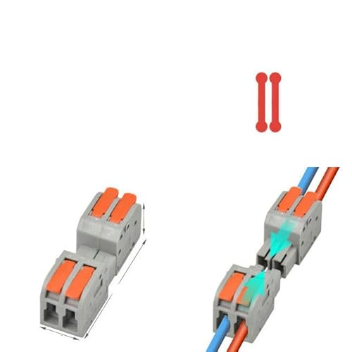 Kabelverbinder Universal Compact Splitter Lampenverkabelung Kabelverbinder Docking Plug-in Schnellleiter-Klemmenblock-2604D-2P-1 Stück von EKSED