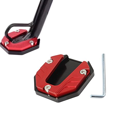 EKSMA Motorrad Zubehör Motorrad Ständer Fuß Seitenverlängerung Pad Universal, Unterstützung Stützplatte Vergrößern Ständer Seite Stehen Vergrößern Ständer Verlängerung Pad (Rot) von EKSMA
