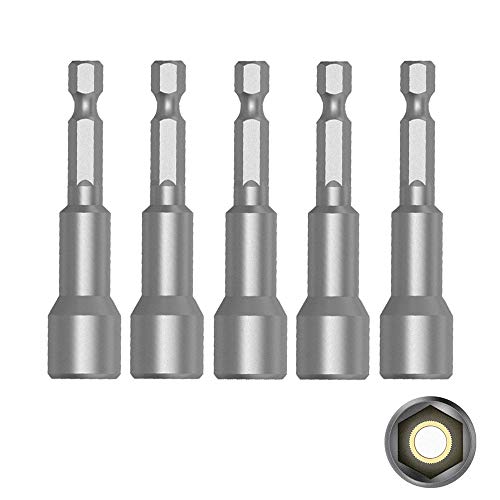 Magnetisch Bit-Stecknuss 10mm für 1/4 Zoll sechskant steckschlüssel Packen von 5, Schneller Wechsel Rille für Bohrschrauber von EKYLIN