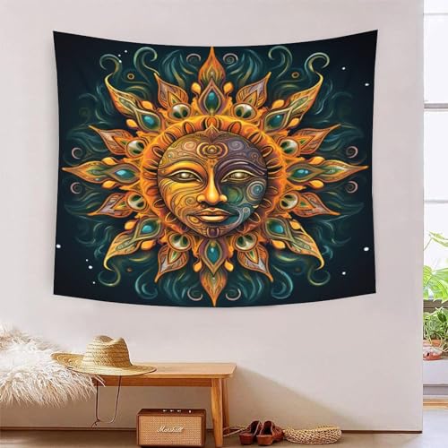 EKZLQJWPN 3D Druck Sonne Wandteppiche Poster Ornament Wandbehang Wandteppich Wanddeko Wandbehang Für Wohnzimmer Schlafzimmer Wohnheim Dekor Tapisseries 130cmx150cm von EKZLQJWPN