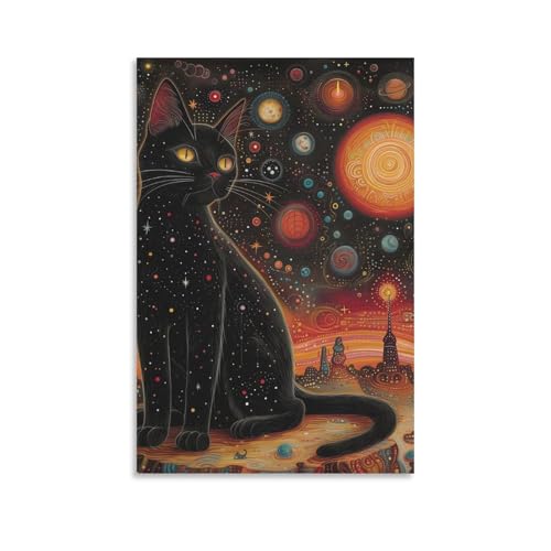 EKZLQJWPN Süße Katze Wandbild Leinwand Gemälde WanddekoRatteteion Wandposter Kunstdruck Für Schlafzimmer WanddekoRatteteion Gerahmt 20x30inch(50x75cm) von EKZLQJWPN