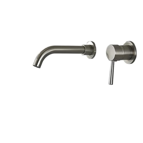 Badewannenarmatur Waschbecken Wasserhahn Bad Mischbatterie Wand Messing Matt Schwarz Mit Einzel Griff Heiß Kalt Wasser Weiß Rose Gold Set(Color3) von EKalgretrA