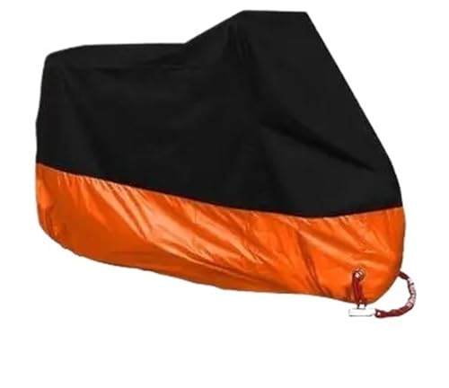 EKalgretrA Motorradabdeckungsschutz 190T Motorradabdeckung in Mehreren Farben Motorrad Abdeckplane(Black Orange,L for 1801mm-2000mm) von EKalgretrA