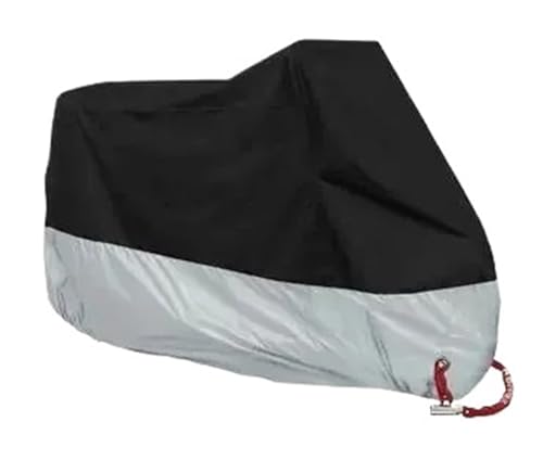 EKalgretrA Motorradabdeckungsschutz 190T Motorradabdeckung in Mehreren Farben Motorrad Abdeckplane(Black Sliver,2XL for 2101-2200mm) von EKalgretrA